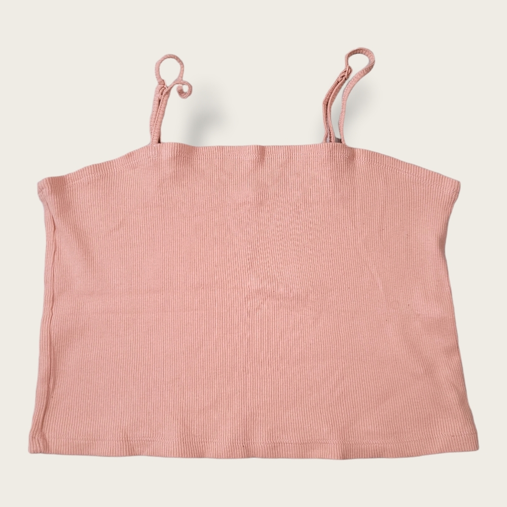 Aerie Peach Pink Ribbed Crop Top NWT